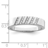 Brilliant Embers Sterling Silver Rhodium-plated 20 Stone Micro Pav‚ CZ Men's Ring - QM-78C58B7C-3946