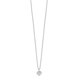 Brilliant Embers Sterling Silver Rhodium-plated 21 Stone 18 inch Micro Pav‚ CZ Heart Necklace with 2 Inch Extender