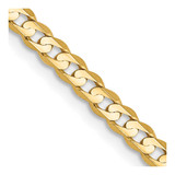 14K 18 inch 3mm Open Concave Curb with Lobster Clasp Chain