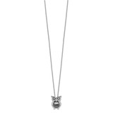 Brilliant Embers Sterling Silver Rhodium-plated 22 Stone 18 inch Micro Pav‚ CZ Owl Necklace with 2 Inch Extender