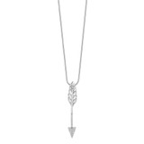 Brilliant Embers Sterling Silver Rhodium-plated 24 Stone 18 inch Micro Pav‚ CZ Arrow Necklace with 2 Inch Extender