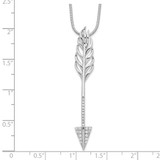 Brilliant Embers Sterling Silver Rhodium-plated 24 Stone 18 inch Micro Pav‚ CZ Arrow Necklace with 2 Inch Extender