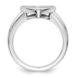 Brilliant Embers Sterling Silver Rhodium-plated 34 Stone Micro Pav‚ CZ Heart Ring - QM-16E08066-4729