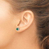 Brilliant Embers Sterling Silver Rhodium-plated 34 Stone White and Green Micro Pav‚ Halo CZ Post Earrings