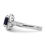 Brilliant Embers Sterling Silver Rhodium-plated 35 Stone White and Blue Micro Pav‚ CZ Ring - QM-32FFCC38-7136