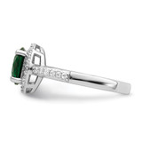 Brilliant Embers Sterling Silver Rhodium-plated 35 Stone White and Green Micro Pav‚ CZ Ring - QM-51011EE9-8611
