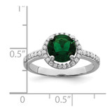 Brilliant Embers Sterling Silver Rhodium-plated 35 Stone White and Green Micro Pav‚ CZ Ring - QM-51011EE9-8611