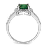 Brilliant Embers Sterling Silver Rhodium-plated 35 Stone White and Green Micro Pav‚ CZ Ring - QM-D7B7086A-4660