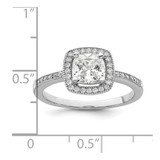 Brilliant Embers Sterling Silver Rhodium-plated 37 Stone Halo Micro Pav‚ CZ Ring - QM-101F65DA-9009