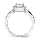 Brilliant Embers Sterling Silver Rhodium-plated 37 Stone Halo Micro Pav‚ CZ Ring - QM-52A8C5CA-2338