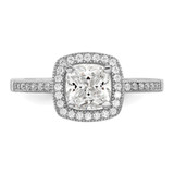 Brilliant Embers Sterling Silver Rhodium-plated 37 Stone Halo Micro Pav‚ CZ Ring - QM-53DEB7A7-5063