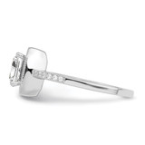 Brilliant Embers Sterling Silver Rhodium-plated 37 Stone Halo Micro Pav‚ CZ Ring - QM-60EBEF19-4859