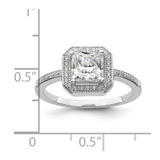 Brilliant Embers Sterling Silver Rhodium-plated 37 Stone Halo Micro Pav‚ CZ Ring - QM-E12B8EA3-2132