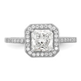 Brilliant Embers Sterling Silver Rhodium-plated 37 Stone Halo Micro Pav‚ CZ Ring - QM-E5629BF3-4073