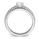 Brilliant Embers Sterling Silver Rhodium-plated 40 Stone Micro Pav‚ CZ 2 Piece Wedding Ring Set - QM-93C64A72-1774