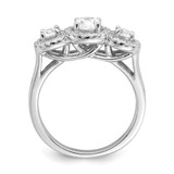 Brilliant Embers Sterling Silver Rhodium-plated 42 Stone Halo Micro Pav‚ CZ 3 Stone Ring - QM-27C32EAD-3592