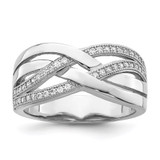 Brilliant Embers Sterling Silver Rhodium-plated 44 Stone Micro Pav‚ CZ Polished Ring - QM-21F1C28C-5544