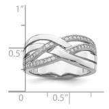Brilliant Embers Sterling Silver Rhodium-plated 44 Stone Micro Pav‚ CZ Polished Ring - QM-E844C6F1-7237