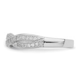 Brilliant Embers Sterling Silver Rhodium-plated 48 Stone Criss Cross Micro Pav‚ CZ Polished Ring - QM-5321BC26-7687