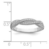 Brilliant Embers Sterling Silver Rhodium-plated 48 Stone Criss Cross Micro Pav‚ CZ Polished Ring - QM-5321BC26-7687