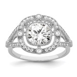 Brilliant Embers Sterling Silver Rhodium-plated 51 Stone Fancy Micro Pav‚ CZ Ring - QM-687338B3-4338
