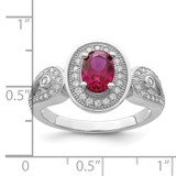 Brilliant Embers Sterling Silver Rhodium-plated 57 Stone Micro Pav‚ White and Red CZ Ring - QM-76BBC44C-8875