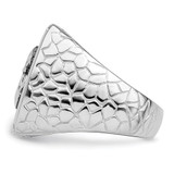 Brilliant Embers Sterling Silver Rhodium-plated 62 Stone Black Micro Pav‚ CZ Fleur De Lis Men's Ring - QM-304B3EBD-5186