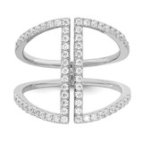 Brilliant Embers Sterling Silver Rhodium-plated 62 Stone Micro Pav‚ CZ Ring - QM-624128E2-5417