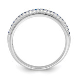 Brilliant Embers Sterling Silver Rhodium-plated 67 Stone Blue and White Micro Pav‚ CZ Polished Ring - QM-7A5D866D-5556