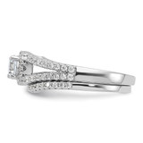 Brilliant Embers Sterling Silver Rhodium-plated 67 Stone Micro Pav‚ CZ 2 Piece Wedding Ring Set - QM-319257DF-5004