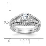 Brilliant Embers Sterling Silver Rhodium-plated 67 Stone Micro Pav‚ CZ 2 Piece Wedding Ring Set - QM-319257DF-5004