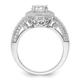 Brilliant Embers Sterling Silver Rhodium-plated 81 Stone Halo Micro Pav‚ CZ Ring - QM-963FA00B-4605