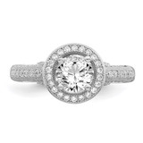 Brilliant Embers Sterling Silver Rhodium-plated 81 Stone Halo Micro Pav‚ CZ Ring - QM-963FA00B-4605