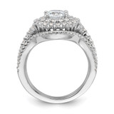 Brilliant Embers Sterling Silver Rhodium-plated 86 Stone Micro Pav‚ CZ 2-piece Wedding Set - QM-BBE3FF80-8311