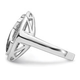 Brilliant Embers Sterling Silver Rhodium-plated 87 Stone Micro Pav‚ Black and White CZ Polished Cat Ring - QM-B853C9B7-3463