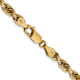 14K 18 Inch 4.5mm Diamond-cut Quadruple Rope Lobster Clasp Chain