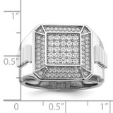 Brilliant Embers Sterling Silver Rhodium-plated 89 Stone Micro Pav‚ CZ Polished Men's Ring - QM-0BC5069D-6404