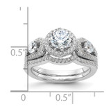 Brilliant Embers Sterling Silver Rhodium-plated 93 Stone Micro Pav‚ CZ 2-piece Wedding Set - QM-0B188EC7-2793