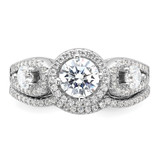 Brilliant Embers Sterling Silver Rhodium-plated 93 Stone Micro Pav‚ CZ 2-piece Wedding Set - QM-0B188EC7-2793