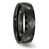 Ceramic Black 6mm Faceted Polished Band - CE-02FACDFE-3009