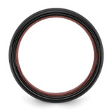 Ceramic Black Polished with Red IP-plated Center and Inside 8mm Band - CE-6B36BA32-7004