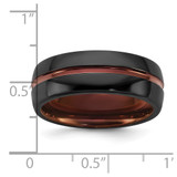 Ceramic Black Polished with Red IP-plated Center and Inside 8mm Band - CE-862779B5-3674