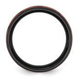 Ceramic Black Polished with Red IP-plated Scratch Finish Grooved Center 8mm - CE-03EFF629-4073