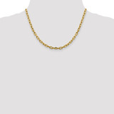 14K 18 inch 4.9mm Semi-Solid Diamond-cut Open Link Cable with Lobster Clasp Chain