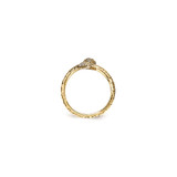 Cheryl M Sterling Silver Gold-plated Brilliant-cut Black and White CZ Snake Ring - QC-8304D3AE-8872