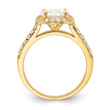 Cheryl M Sterling Silver Gold-plated Polished CZ Round Halo Ring - QC-3D6BA2E5-2706