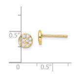 Cheryl M Sterling Silver Gold-plated Polished Pave CZ Circle Post Earrings