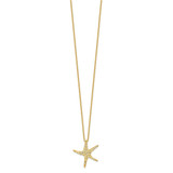 Cheryl M Sterling Silver Gold-plated Polished Yellow CZ Starfish 16 Inch with 2 Inch Extension Necklace