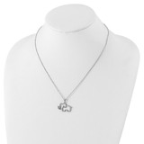 Cheryl M Sterling Silver Rhodium Plated Brilliant-cut CZ Elephant 18.25 Inch Necklace