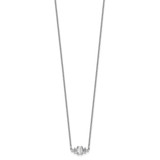 Cheryl M Sterling Silver Rhodium-plated Brilliant-cut and Emerald-cut Bar 18 Inch Necklace
